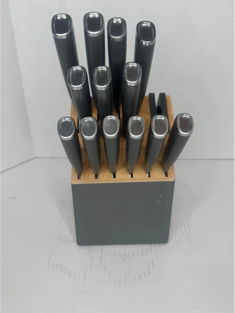 KitchenAid Gourmet 15-Piece Knife Set-Charcoal Gray Handles & Matching Block